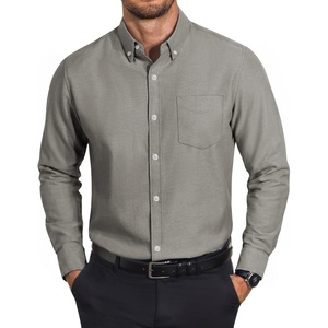 image:imageCOOFANDY Mens Cotton Oxford Shirt Long Sleeve Dress Shirt Button Down Work Casual Shirts with PocketArmy Green