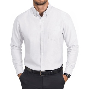 image:imageCOOFANDY Mens Cotton Oxford Shirt Long Sleeve Dress Shirt Button Down Work Casual Shirts with PocketB  White