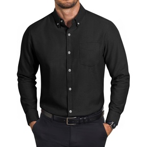 image:imageCOOFANDY Mens Cotton Oxford Shirt Long Sleeve Dress Shirt Button Down Work Casual Shirts with PocketBlack