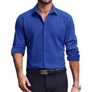 image:imageCOOFANDY Mens Dress Shirts Long Sleeve Casual Button Down Shirt Solid Regular Fit Formal Business ShirtsSky Blue