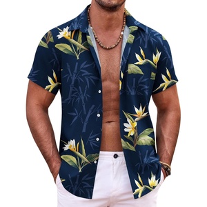image:imageCOOFANDY Mens Hawaiian Shirt Short Sleeve Button Down Shirts Tropical Summer Beach Shirts Casual Floral Aloha ShirtsBamboo  Orchids