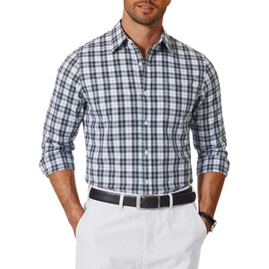 image:imageCOOFANDY Mens Long Sleeve Button Down Shirts Wrinkle Free Dress Shirts Slim Fit Cotton Plaid ShirtDark Green Plaid
