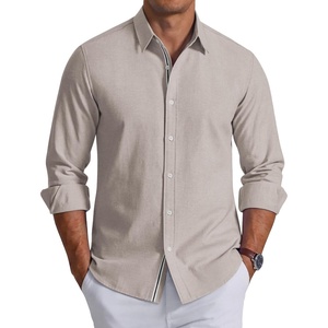 image:imageCOOFANDY Mens Oxford Shirts Long Sleeve Casual Button Down Shirt Untucked Business Dress ShirtsKhaki