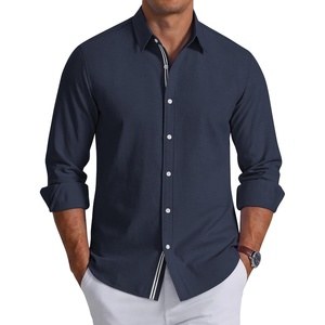 image:imageCOOFANDY Mens Oxford Shirts Long Sleeve Casual Button Down Shirt Untucked Business Dress ShirtsNavy Blue