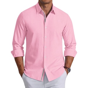 image:imageCOOFANDY Mens Oxford Shirts Long Sleeve Casual Button Down Shirt Untucked Business Dress ShirtsPink