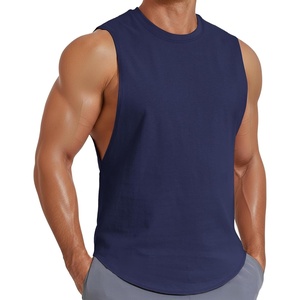 image:imageCOOFANDY Mens Workout Tank Tops Cotton Cut Off Sleeveless Muscle Shirts Gym Athletic Running T ShirtNavy