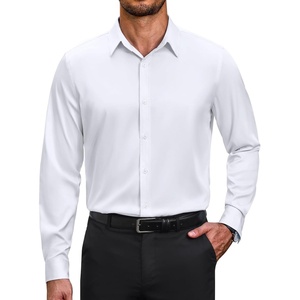 image:imageCOOFANDY Mens Wrinkle Free Dress Shirt Stretch Long Sleeve Button Down Shirts Formal Business ShirtAwhite