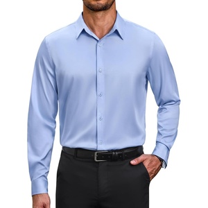 image:imageCOOFANDY Mens Wrinkle Free Dress Shirt Stretch Long Sleeve Button Down Shirts Formal Business ShirtBlight Blue