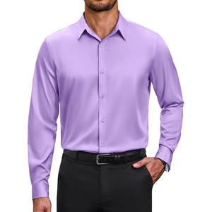 image:imageCOOFANDY Mens Wrinkle Free Dress Shirt Stretch Long Sleeve Button Down Shirts Formal Business ShirtLilac