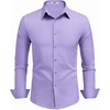 image:imageCOOFANDY Mens Dress Shirts Long Sleeve Button Down Shirts Regular Fit Business Casual ShirtsLavender