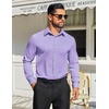 image:imageCOOFANDY Mens Dress Shirts Long Sleeve Button Down Shirts Regular Fit Business Casual ShirtsLavender
