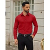 image:imageCOOFANDY Mens Dress Shirts Long Sleeve Button Down Shirts Regular Fit Business Casual ShirtsRed
