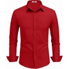 image:imageCOOFANDY Mens Dress Shirts Long Sleeve Button Down Shirts Regular Fit Business Casual ShirtsRed