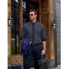 image:imageCOOFANDY Mens Printed Dress Shirts Long Sleeve Business Button Down Shirt Contrast Collar Shirts for Men2black  Whiterhombus