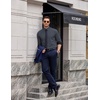 image:imageCOOFANDY Mens Printed Dress Shirts Long Sleeve Business Button Down Shirt Contrast Collar Shirts for Men2black  Whiterhombus