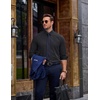 image:imageCOOFANDY Mens Printed Dress Shirts Long Sleeve Business Button Down Shirt Contrast Collar Shirts for Men2blackleaves