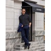 image:imageCOOFANDY Mens Printed Dress Shirts Long Sleeve Business Button Down Shirt Contrast Collar Shirts for Men2blackleaves