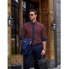 image:imageCOOFANDY Mens Printed Dress Shirts Long Sleeve Business Button Down Shirt Contrast Collar Shirts for Men3wine Redpolka Dots