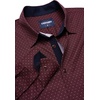 image:imageCOOFANDY Mens Printed Dress Shirts Long Sleeve Business Button Down Shirt Contrast Collar Shirts for Men3wine Redpolka Dots
