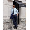 image:imageCOOFANDY Mens Printed Dress Shirts Long Sleeve Business Button Down Shirt Contrast Collar Shirts for MenLight Blue  Whitestripes