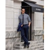 image:imageCOOFANDY Mens Printed Dress Shirts Long Sleeve Business Button Down Shirt Contrast Collar Shirts for MenLight Grayrhombus