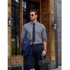 image:imageCOOFANDY Mens Printed Dress Shirts Long Sleeve Business Button Down Shirt Contrast Collar Shirts for MenLight Grayrhombus