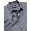 image:imageCOOFANDY Mens Printed Dress Shirts Long Sleeve Business Button Down Shirt Contrast Collar Shirts for MenLight Grayrhombus