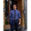 image:imageCOOFANDY Mens Printed Dress Shirts Long Sleeve Business Button Down Shirt Contrast Collar Shirts for MenNavy Bluewindmills