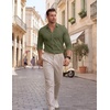 image:imageCOOFANDY Mens Stretch Dress Shirts Muscle Fit Wrinkle Free Long Sleeve Button Down Shirt Business Casual ShirtsArmy Green