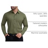 image:imageCOOFANDY Mens Stretch Dress Shirts Muscle Fit Wrinkle Free Long Sleeve Button Down Shirt Business Casual ShirtsArmy Green