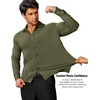 image:imageCOOFANDY Mens Stretch Dress Shirts Muscle Fit Wrinkle Free Long Sleeve Button Down Shirt Business Casual ShirtsArmy Green
