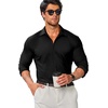 image:imageCOOFANDY Mens Stretch Dress Shirts Muscle Fit Wrinkle Free Long Sleeve Button Down Shirt Business Casual ShirtsBlack