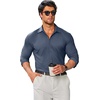 image:imageCOOFANDY Mens Stretch Dress Shirts Muscle Fit Wrinkle Free Long Sleeve Button Down Shirt Business Casual ShirtsBlue