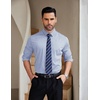 image:imageCOOFANDY Mens Stretch Dress Shirts Muscle Fit Wrinkle Free Long Sleeve Button Down Shirt Business Casual ShirtsBlue Stripes