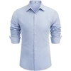 image:imageCOOFANDY Mens Stretch Dress Shirts Muscle Fit Wrinkle Free Long Sleeve Button Down Shirt Business Casual ShirtsBlue Stripes