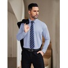 image:imageCOOFANDY Mens Stretch Dress Shirts Muscle Fit Wrinkle Free Long Sleeve Button Down Shirt Business Casual ShirtsBlue Stripes