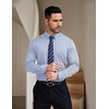 image:imageCOOFANDY Mens Stretch Dress Shirts Muscle Fit Wrinkle Free Long Sleeve Button Down Shirt Business Casual ShirtsBlue Stripes