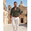 image:imageCOOFANDY Mens Stretch Dress Shirts Muscle Fit Wrinkle Free Long Sleeve Button Down Shirt Business Casual ShirtsDark Army Green