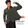 image:imageCOOFANDY Mens Stretch Dress Shirts Muscle Fit Wrinkle Free Long Sleeve Button Down Shirt Business Casual ShirtsDark Army Green