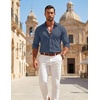 image:imageCOOFANDY Mens Stretch Dress Shirts Muscle Fit Wrinkle Free Long Sleeve Button Down Shirt Business Casual ShirtsDeep Blue