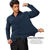 image:imageCOOFANDY Mens Stretch Dress Shirts Muscle Fit Wrinkle Free Long Sleeve Button Down Shirt Business Casual ShirtsDeep Blue