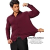 image:imageCOOFANDY Mens Stretch Dress Shirts Muscle Fit Wrinkle Free Long Sleeve Button Down Shirt Business Casual ShirtsDeep Red