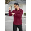 image:imageCOOFANDY Mens Stretch Dress Shirts Muscle Fit Wrinkle Free Long Sleeve Button Down Shirt Business Casual ShirtsDeep Red