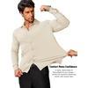 image:imageCOOFANDY Mens Stretch Dress Shirts Muscle Fit Wrinkle Free Long Sleeve Button Down Shirt Business Casual ShirtsKhaki