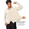 image:imageCOOFANDY Mens Stretch Dress Shirts Muscle Fit Wrinkle Free Long Sleeve Button Down Shirt Business Casual ShirtsLight Beige