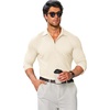 image:imageCOOFANDY Mens Stretch Dress Shirts Muscle Fit Wrinkle Free Long Sleeve Button Down Shirt Business Casual ShirtsLight Beige