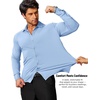 image:imageCOOFANDY Mens Stretch Dress Shirts Muscle Fit Wrinkle Free Long Sleeve Button Down Shirt Business Casual ShirtsLight Blue