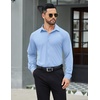 image:imageCOOFANDY Mens Stretch Dress Shirts Muscle Fit Wrinkle Free Long Sleeve Button Down Shirt Business Casual ShirtsLight Blue