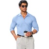image:imageCOOFANDY Mens Stretch Dress Shirts Muscle Fit Wrinkle Free Long Sleeve Button Down Shirt Business Casual ShirtsLight Blue