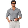 image:imageCOOFANDY Mens Stretch Dress Shirts Muscle Fit Wrinkle Free Long Sleeve Button Down Shirt Business Casual ShirtsLight Grey